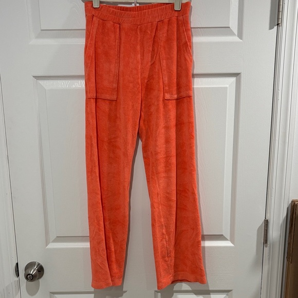 Monrow Bright Orange Wide Leg Pants - Picture 1 of 3